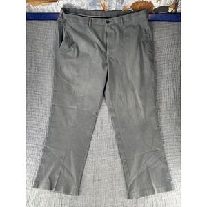 Haggar Premium No Iron Khaki Classic Flat Front CHARCOAL 42W x 30L